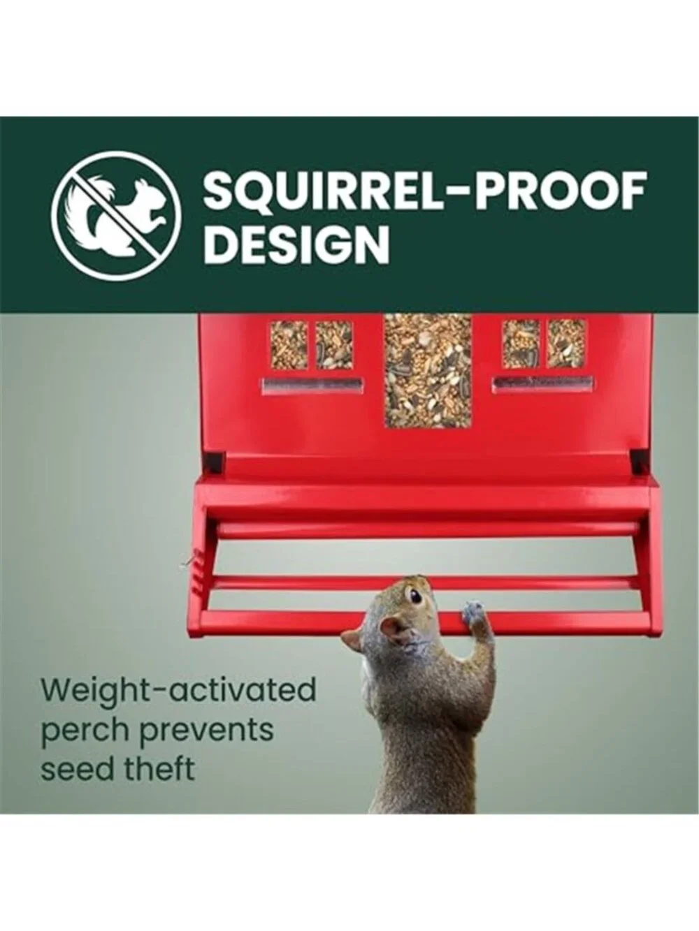 Squirrel-Be-Gone II Country Style Bird Feeder,8 lb Seed Capacity |Squirrel Proof